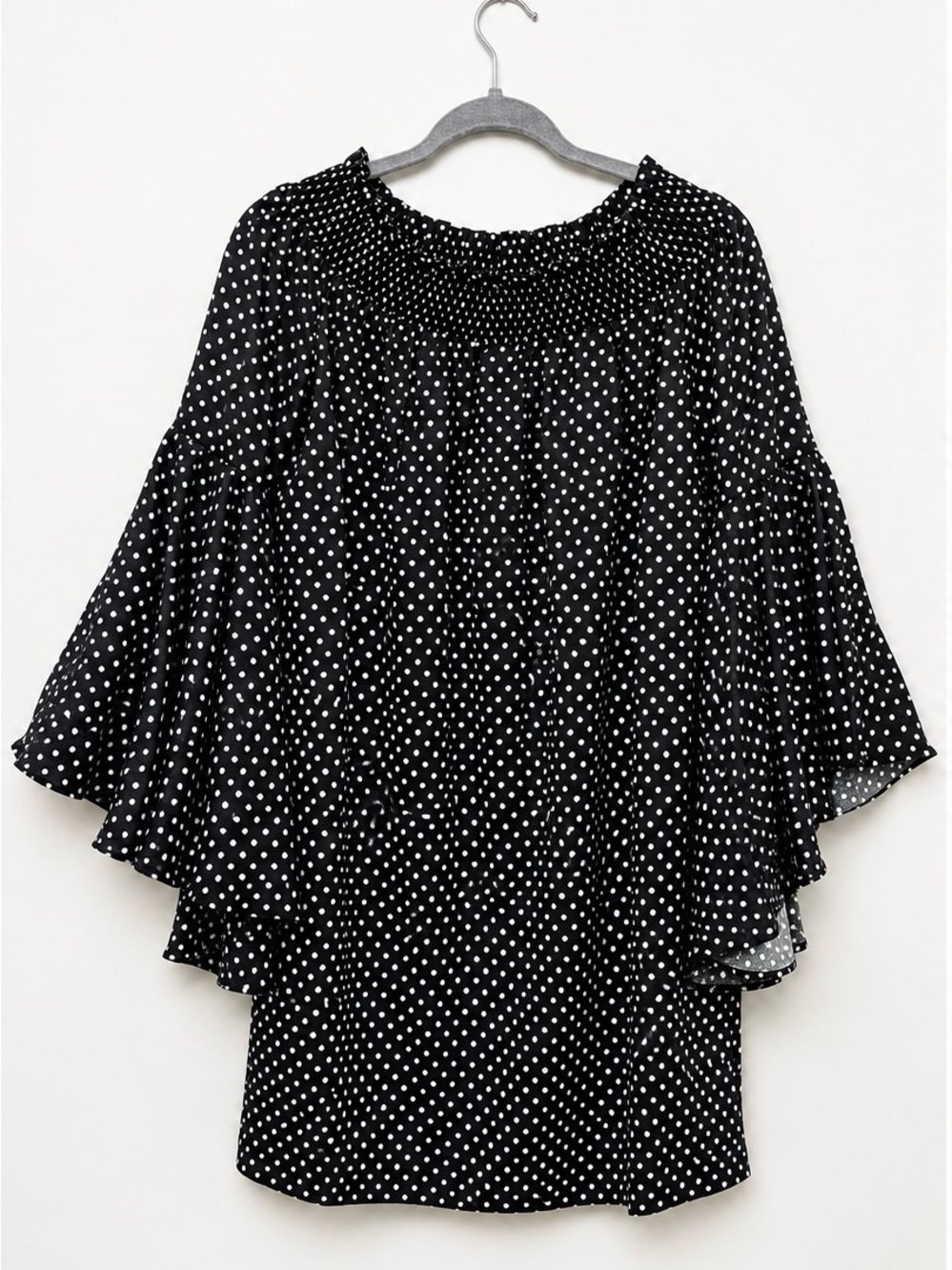 New York & Company Black and White Polka Dot Top